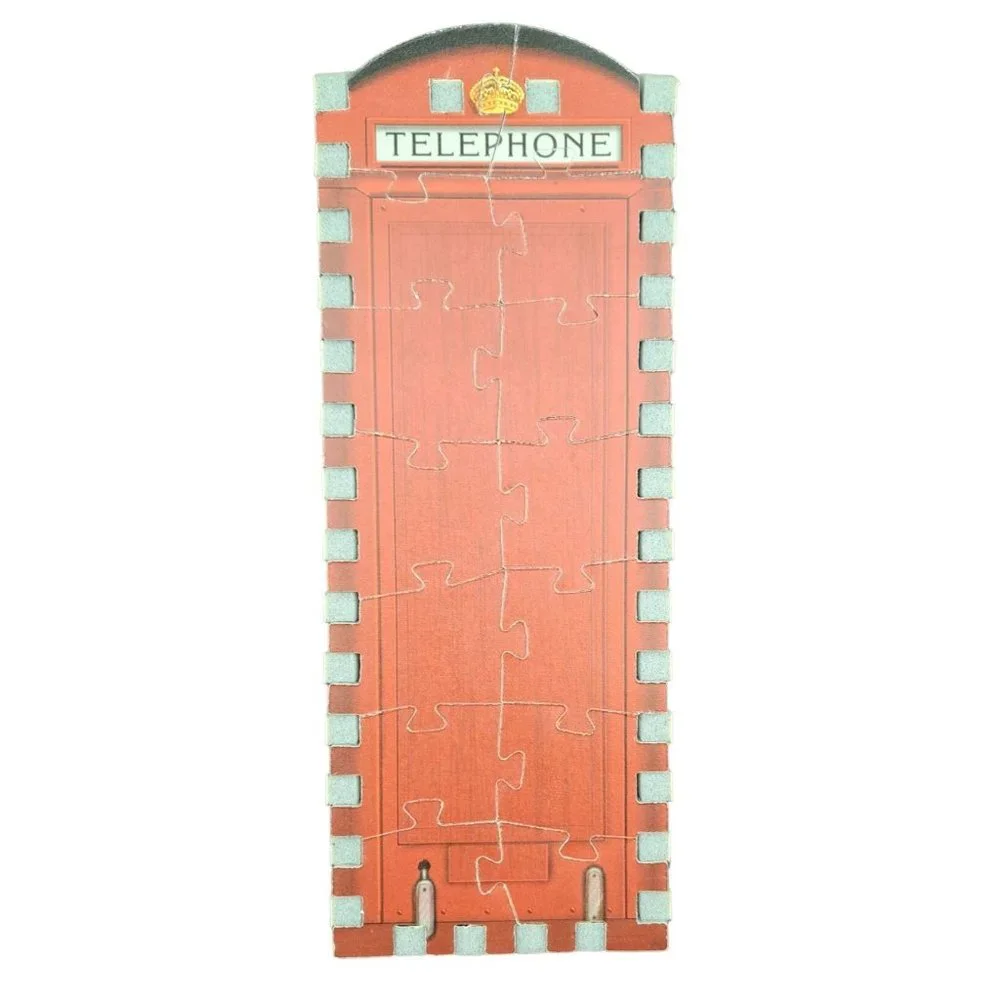 Vintage Puzz 3D British Telephone Booth 1997 Milton Bradley Puzzle Miniature